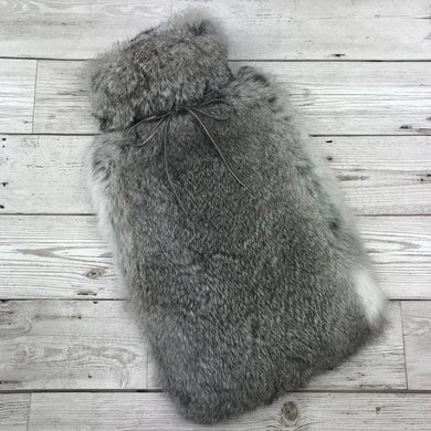 Photo of a Rabbit Fur Hot Water Bottle Chinchilla Grey 1