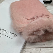 Pink Luxury Rabbit Fur Hot Water Bottle - Large - Peony Pink - The Fur Hot Water Bottle Company