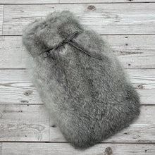 Chinchilla Grey Rabbit Fur Hot Water Bottle - Small 2