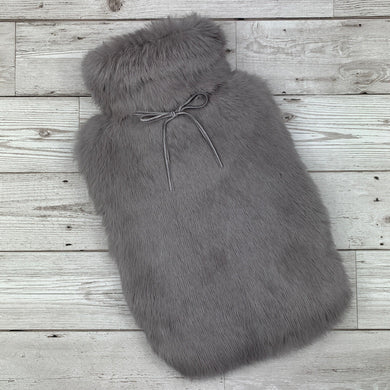 Large Grey Rabbit Fur Hot Water Bottle Cover - The Fur Hot Water Bottle Company - The Fur Hot Water Bottle Company