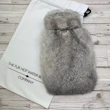 Chinchilla Grey Rabbit Fur Hot Water Bottle - Small 3