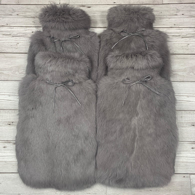 Set of 4 Cloud Grey Luxury Fur Hot Water Bottles - #304 - The Fur Hot Water Bottle Company