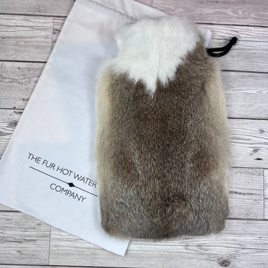 Natural, rustic timeless Real Fur Hot Water Bottle | Complimentary luxury gift box